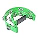 Half Moon Musical Tambourine Double Row Metal Jingles Hand Held Percussion Drum Multicolor for KTV Party with Ergonomic Handle Grip (Green)