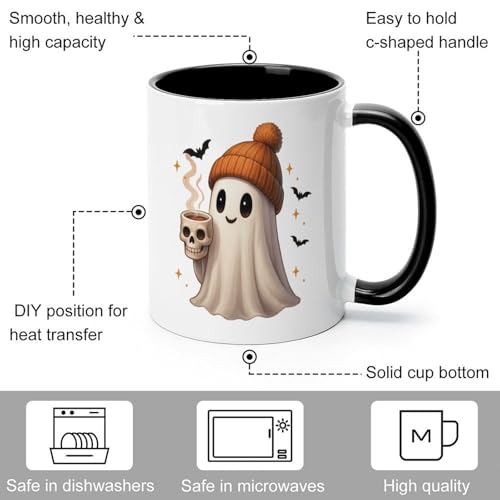 Taza de cerámica Halloween con diseño de fantasma miniatura 3