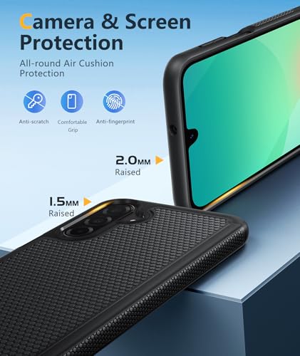 Image of FNTCASE for Samsung Galaxy A26-5G Case: Dual Layer Protective Heavy Duty Cell Phone Cover Shockproof Rugged with Non Slip Textured Back - Military Protection Bumper Tough - 2025, 6.7 inch (Black)