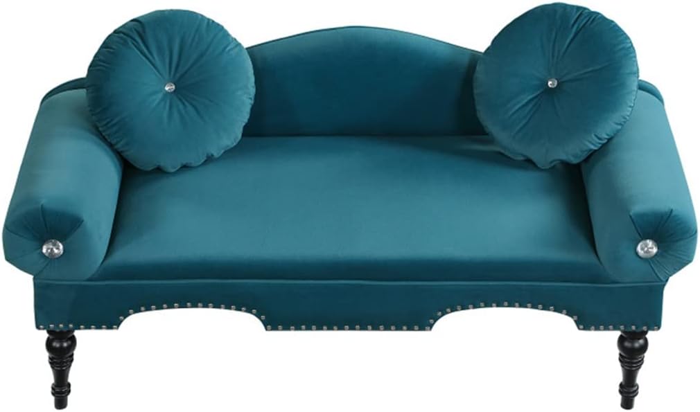 54” Width Velvet Upholstered Loveseat Sofa Accent Bedside Entryway Bench 2 Seater Couch Settee for Living Room