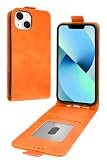 シズカウィルRe iPhone 13 ケース 手帳型 縦開きスマホケース 縦型 カバー 本革調 レザーケース 1個入り オレンジ