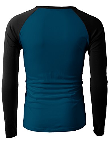image for H2H Mens Casual Slim Fit Raglan Baseball Long Sleeve Henley T-Shirts P