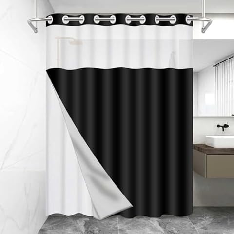 MOXDBT No Hook Shower Curtain with Liner Cover