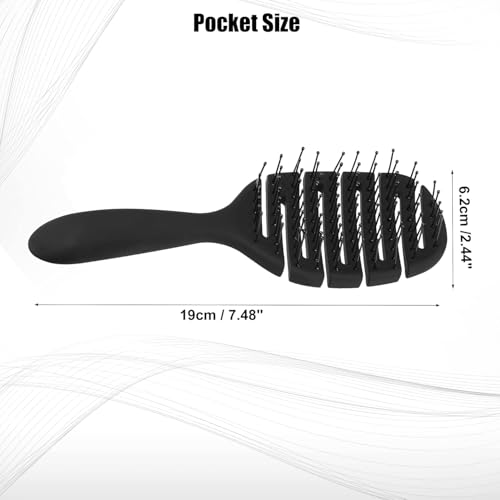 Image of Combelle Curved Vented Hair Brush, 21 cm, Black | Detangling Comb for Wet, Dry, Curly, Thick Hair | Faster Blow Drying, Anti-Frizz, Heat-Resistant for Women, Men & Kids (black /-)