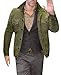 Leder Fashions Men's Green Suede Leather Jacket | Ryan Notice John Red Hartley Genuine Leather Jacket