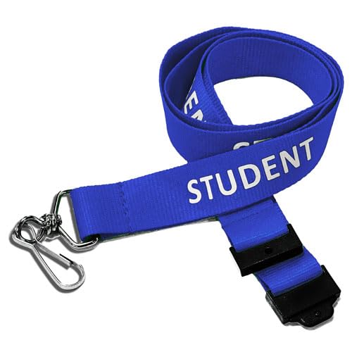 School Badges UK Student Lanyard with safety breakaway multiple colours 10 pack (Blue)