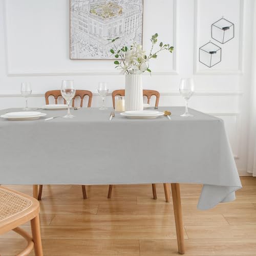 Nlmuvw Vinyl Tablecloth With Flannel Backing 100% Waterproof Rectangle Pvc Table Cloth Wipe Clean Table Cover thumb #5