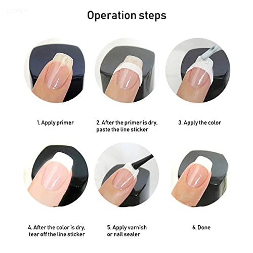 10Pcs French Nail Stickers For Nail Art, French Tip Nail Stencils 3D Nail Forms Fringe Tips Guide Sticker Wavy Line Nail Art Decals White Strips Template Nail Tools For Nail Decorations Designer #TOP6