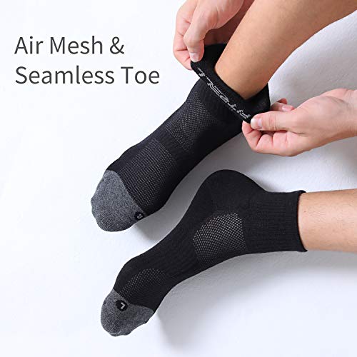 FITRELL 6 Pack Men's Athletic Ankle Socks Cushioned Sports Running Socks 7-9/9-12/12-154