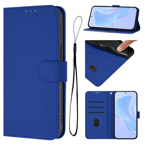 Protection Galaxy S25 Ultra étui portefeuille cuir bleu marine à rabat