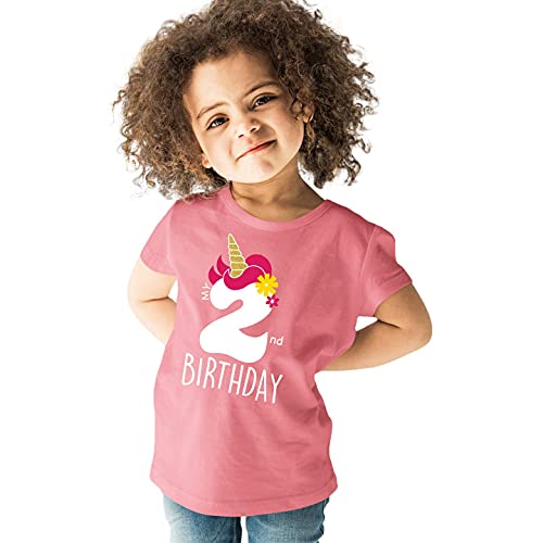 Unicorn 2nd Birthday Outfits for Toddler Girls Two Year Old 2 Shirt Girl Second2