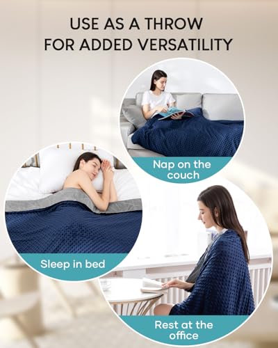 Image of Cover for Weighted Blanket 48x72, Removable Minky Dot Duvet Covers for Heavy Blankets with Zipper, Soft Double-Sided Crystal Velvet Machine Washable Cover, Double-Sided Printing