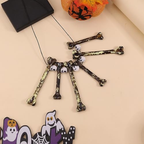 Halloween Bone Necklace for Womens Vintage Bone Skull Pendant Necklace Halloween Ivory Tooth Necklace Hand Bones Halloweens Choker Necklace Prehistoric Caveman Halloweens Costume Jewelry3