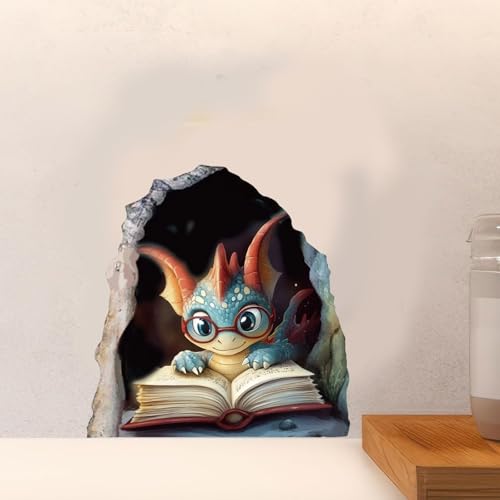 Vinilos Decorativos 3D Dragón Lectura 8 Piezas PLIGREAT miniatura 3