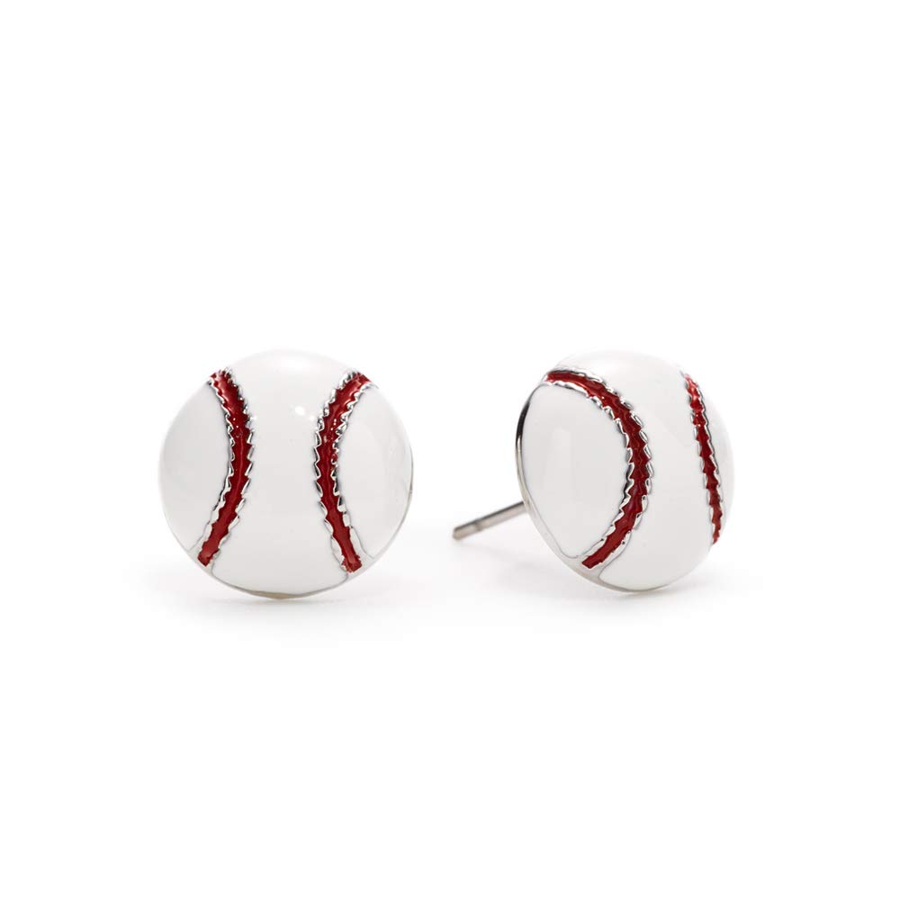GIMMEDAT Baseball Enamel Post Earrings Nickel Free Mom Fan Gift