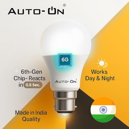 Image of Auto-ON Motion Sensor LED Bulb (20W) (Automatic ON /OFF) (Works both during Day /Night) (Only Motion Sensong) (One Year Warranty) - Warm White- Pack of 10