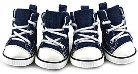 4Pcs/Set Pet Dog Puppy Canvas Sport Shoes Sneaker Boots, Outdoor Nonslip Causal Shoes(1)