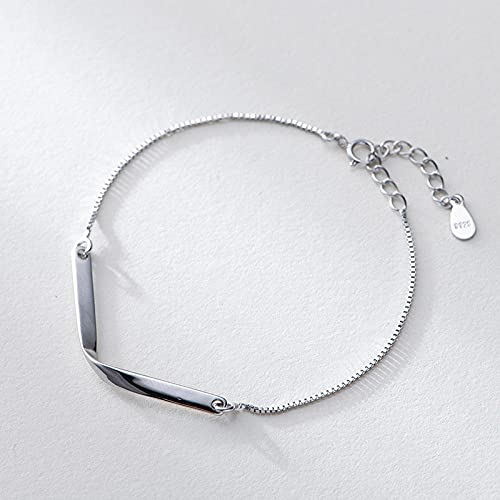Bracelet en argent S925 géométrique chaîne réglable cadeau couple fille