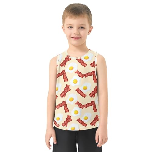 J JOYSAY Fried Egg Bacon Tan Boys Tank Top Sleeveless Muscle Shirts Quick Dry Kids T-Shirts 3-15T2