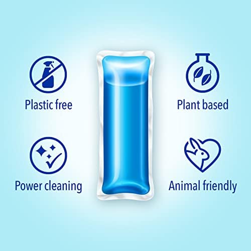 OceanSaver Glass Cleaner, Powerful Cleaning Eco Drop Refill, Eco Mindful Window Spray Cleaning Product for All Glass Surfaces to Remove Grease and Dirt, Sea Spray Scented Just Add Water  12 Pack