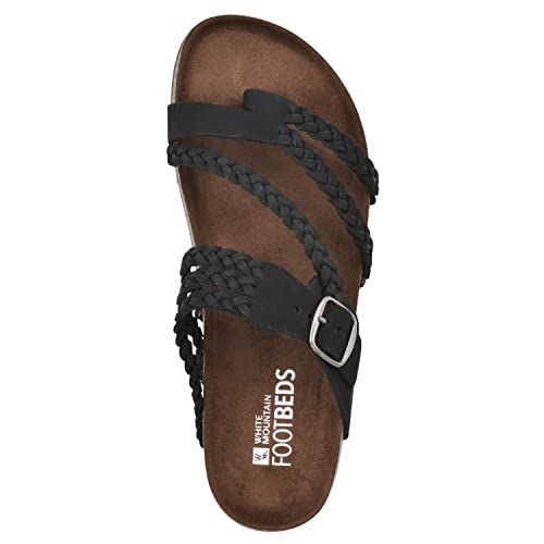 WHITE MOUNTAIN Women's Hayleigh Footbed Sandal, Black/Nubuck, 9 by WHITE MOUNTAIN - Image 6