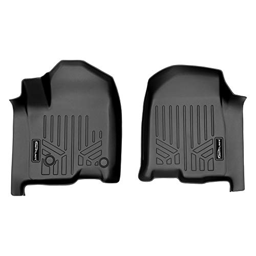 SMARTLINER 1st Row Liners Black Compatible with 2019-2022 Silverado / Sierra 1500 and 2020-2022 2500/3500 HD Double and Crew Cab Black