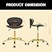 LUXMARS Adjustable Nail Tech Chair Rolling Stool with Backrest, Salon, Lash, Nail Tech and Hair Stylist, Massage Tattoo Facial Stool with Wheels - Black
