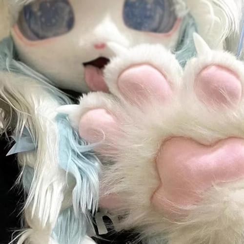 Lpitoy Rękawiczki ze Zwierzęcymi Pazurami - Futrzane Rękawiczki do Cosplay, Łapy Zwierząt, Akcesoria na Halloween