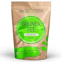 Grüner Tee Kapseln - 300 Grüntee Extrakt Kapseln hochdosiert - 1.000mg pro Tagesdosierung - Green Tea extract