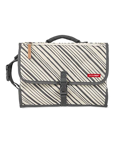 Image of Skip Hop Portable Baby Changing Pad, Pronto, Graphite Stripe (Discontinued by Manufacturer)