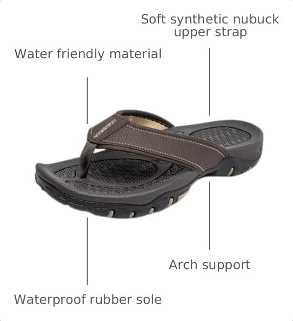 Image of KIIU Mens Thong Sandals Indoor and Outdoor Beach Flip Flop