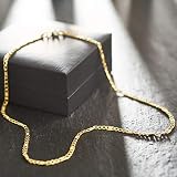 EDELIND Złoty łańcuszek Męski 3.5 mm Prawdziwe złoto 585/14 Karatów Łańcuszek Fantasy bicolor, długość 55 cm, waga 4,7 g, Łańcuszek Unisex z Pudełkiem na Biżuterię