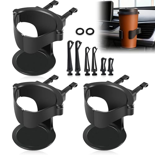 Car Cup Holder, 3 Pcs Cup Holders Expander for Cars Universal Drink Holder with Ventile Clips Interior Accessories for Water Coffee Juice