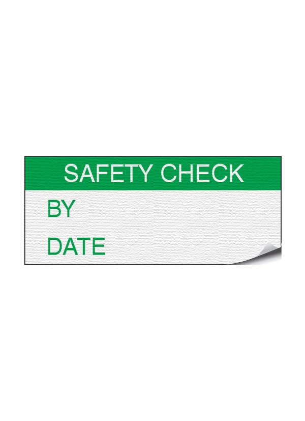 Safety Check - Vinyl/Nylon Cloth 38mm x 15mm Labels Stickers - Price per Pack of 140 Labels (P/NO. 7824025AMZ)
