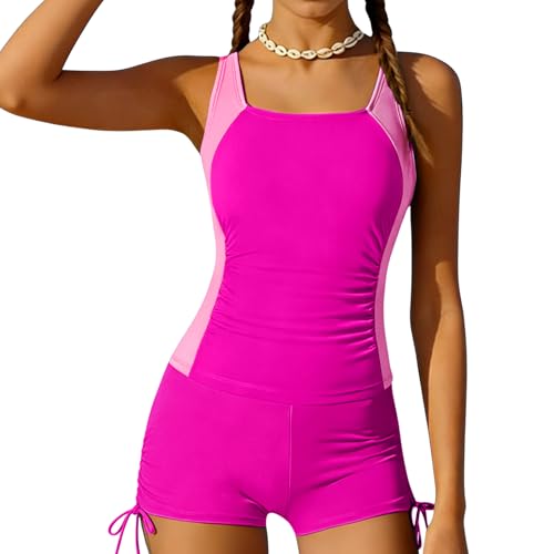 Image of Girls Swimsuits 2 Piece Bathing Suit Tropical Floral Swimwear 7-16 Years Beach Sport Halter Tankini