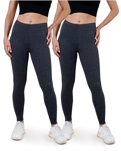 SES Leggings da Donna Confezione da 2 Cotone Screziato Antracite (40/42)