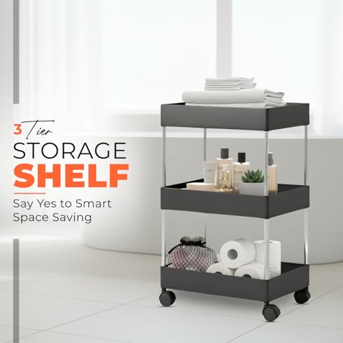 Image of E-COSMOS Plastic Multipurpose 3-Tier Floor Mount Corner Shelf Kitchen Organizer Rack /Storage Shelf /Dish Rack /Storage Rack for Kitchen (3-Tier Dish Rack)