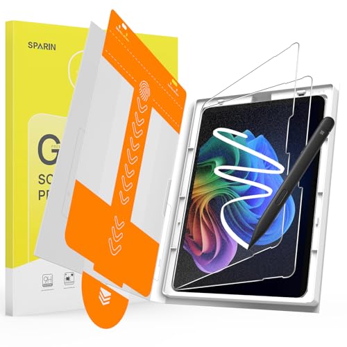 Image of SPARIN Paper Glass Screen Protector for Microsoft Surface Pro 12 Inch 2025 Released, 2 Pack Tempered Glass with Easy Alignment Tool, Matte Anti-Glare, Write Like on Paper, Surface Pen Support