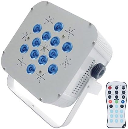 Flat Slim 10 watt QUAD LED RGBA Par can puck style DMX Remote Control Light 10W X 12 uplighting white housing