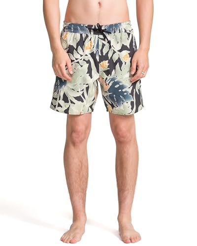 Volcom Costume da Bagno da Uomo, 43,2 cm, Nero Asfalto, Large