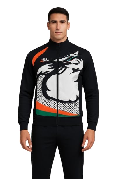 Men's Tracksuit High Neck Full Sleeve Athletic Gym Running Sports Jacket & Track Pant Set (IN, Alpha, 2XL, Regular, Black)-image-39