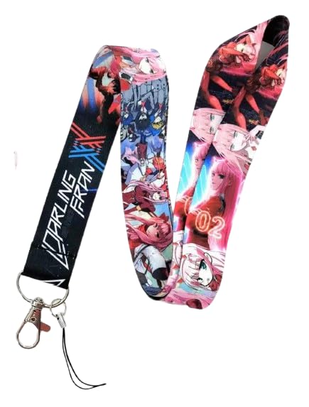 Darling In The Franxx Anime 17.7"" Neck Lanyard Keychain Holder ID Badge Mobile Phone Pin Strap, 17.5 inches, Blue