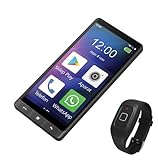 Smartphone para Personas Mayores MAXCOM MS601 + Pulsera SOS Bluetooth FW735, Móvil 4G con Whatsapp, Iconos Grandes, Botón SOS, Base de Carga, Volumen Alto + Pulsera Emergencia con Aviso y Ubicación