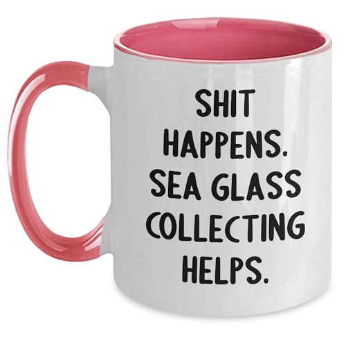 Sea Glass Collecting Humor, Gifts from Friends for Sea Glass Collecting Enthusiasts, Funny Two Tone Coffee Mug for Graduation