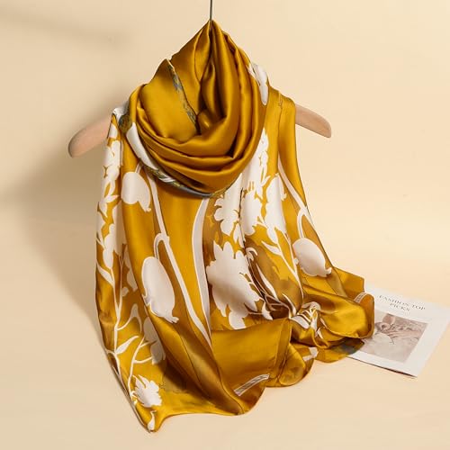 Image of Printed Poly Silken feel Scarf Stole for Women | Stylish, Soft, & Lightweight | Satin Feel Neck Scarf, Hair Scarf, Head Scarf for Women