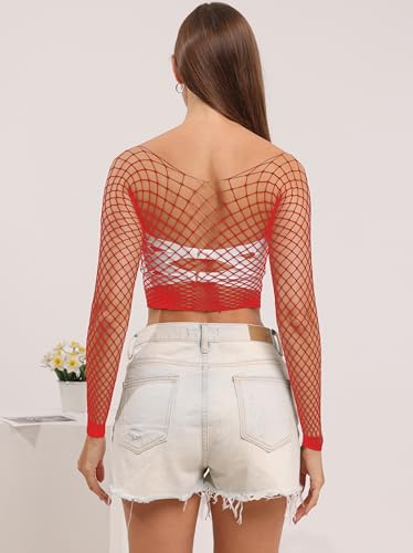 Image of Lemon Girl Women Fishnet Crop Tops Lingerie Babydoll Top Chemise One Size US 2-18