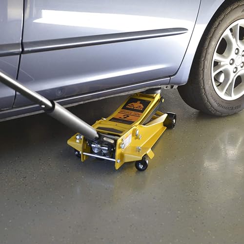 Torin TAM830008-1 Hydraulic Low Profile Floor Jack, JackBoss Super Heavy Duty Car Jack, (6,000 lb.) Capacity, Yellow