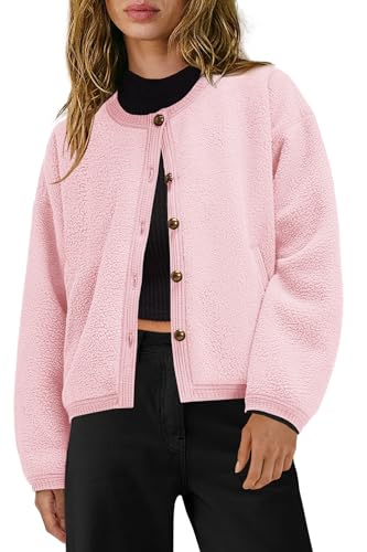 Image of Yanekop Womens Sherpa Jacket Button Down Fleece Winter Coat Fuzzy Jackets Chunky Cardigan Sweaters Open Knit Sweater