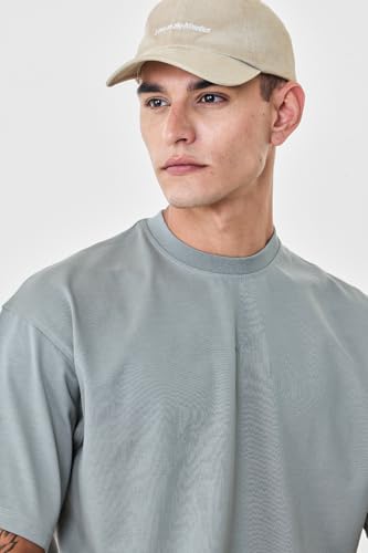 Image of SNITCH Men Oversized Fit T-Shirt | Premium 100% Cotton Breathable Fabric & Smooth Texture | Minimalist Casual Wear T-Shirt with Drop Shoulder & Half Sleeves for Daily Use