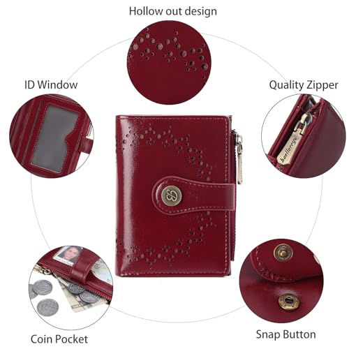 Image of Small Wallet for Women Bifold Credit Card Holder Compact Women Wallet with Zipper Coin Pocket